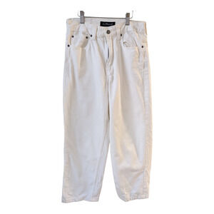 Alpha60 Womens Size Small Straight Leg Jeans White 100% Cotton Mid Rise Pockets
